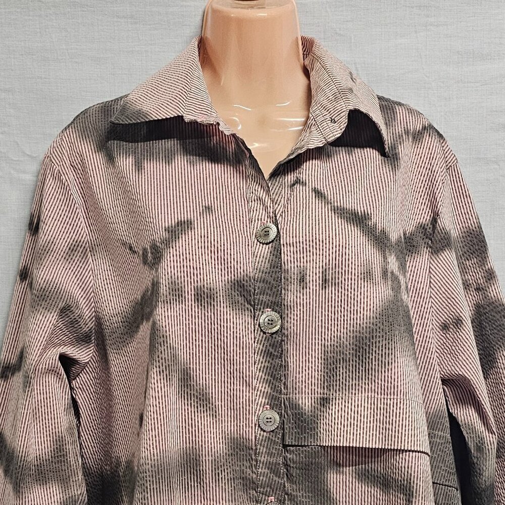 Dress to Kill Women Top Tunic Blouse Shirt One Size Tied Dye Button Up - Picture 2 of 15